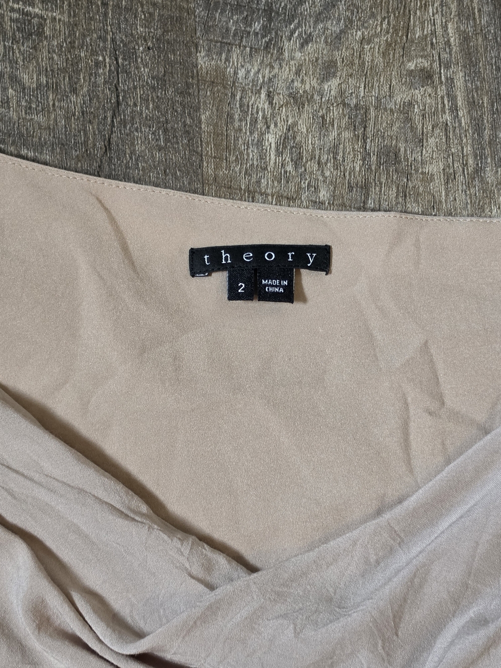 Theory Jaylyn Sleeveless Drape Neck Midi Dress Womens M Taupe Pockets Minimalist - Picture 7 of 11